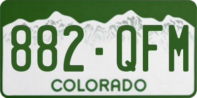 CO license plate 882QFM