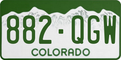 CO license plate 882QGW