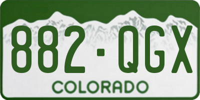 CO license plate 882QGX
