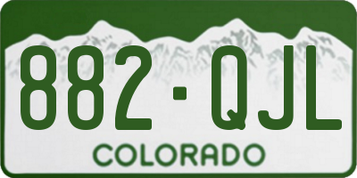 CO license plate 882QJL