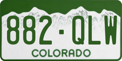 CO license plate 882QLW