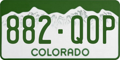 CO license plate 882QOP