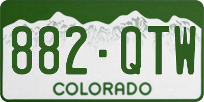 CO license plate 882QTW