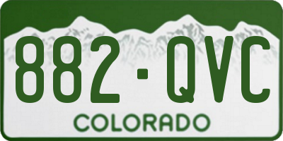 CO license plate 882QVC