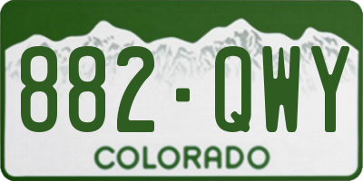 CO license plate 882QWY