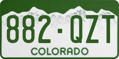 CO license plate 882QZT