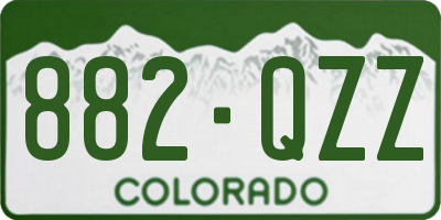 CO license plate 882QZZ