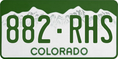 CO license plate 882RHS