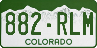 CO license plate 882RLM