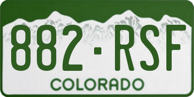 CO license plate 882RSF