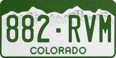 CO license plate 882RVM