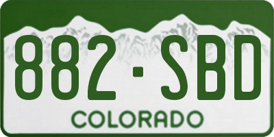 CO license plate 882SBD
