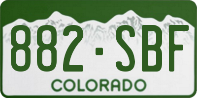 CO license plate 882SBF