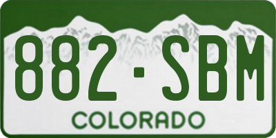 CO license plate 882SBM
