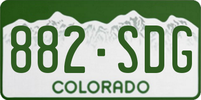 CO license plate 882SDG