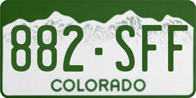 CO license plate 882SFF