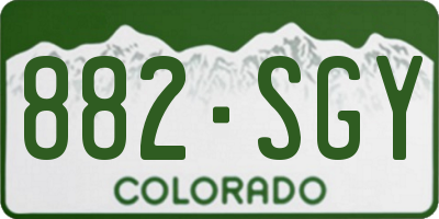 CO license plate 882SGY