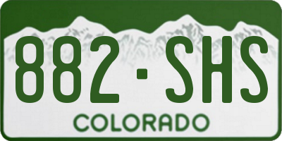 CO license plate 882SHS