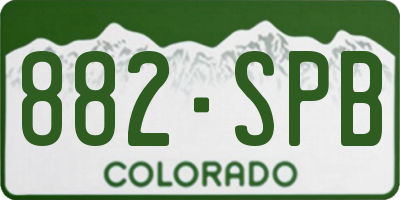CO license plate 882SPB