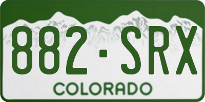 CO license plate 882SRX