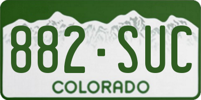 CO license plate 882SUC