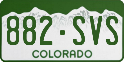 CO license plate 882SVS