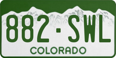CO license plate 882SWL