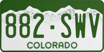CO license plate 882SWV