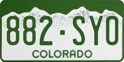 CO license plate 882SYO