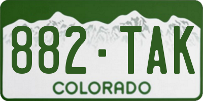 CO license plate 882TAK