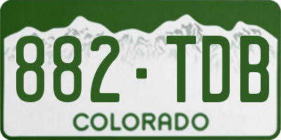 CO license plate 882TDB