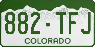 CO license plate 882TFJ