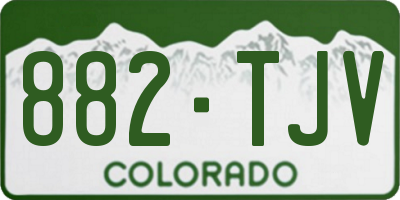 CO license plate 882TJV
