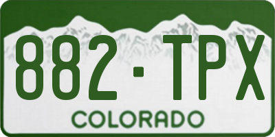 CO license plate 882TPX