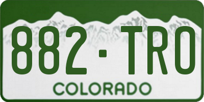 CO license plate 882TRO