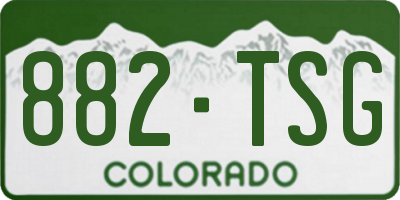 CO license plate 882TSG