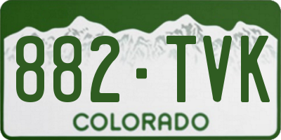 CO license plate 882TVK