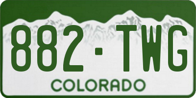 CO license plate 882TWG