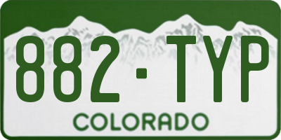 CO license plate 882TYP