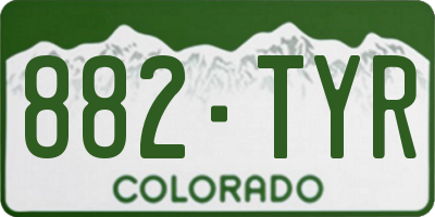 CO license plate 882TYR