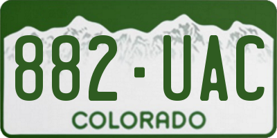 CO license plate 882UAC