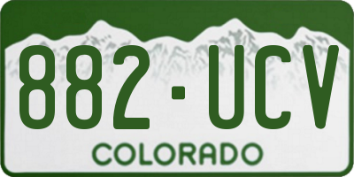 CO license plate 882UCV