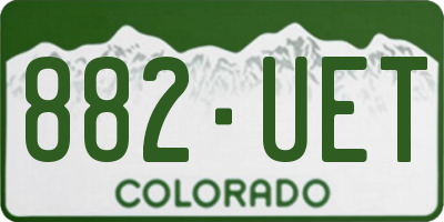 CO license plate 882UET