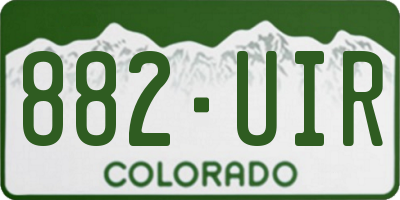 CO license plate 882UIR