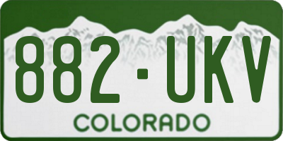 CO license plate 882UKV