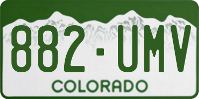 CO license plate 882UMV