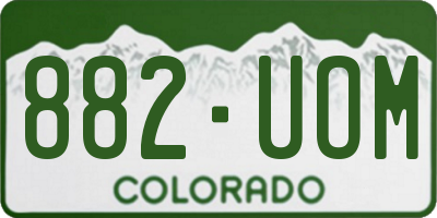 CO license plate 882UOM