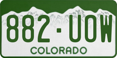 CO license plate 882UOW