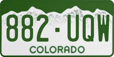 CO license plate 882UQW