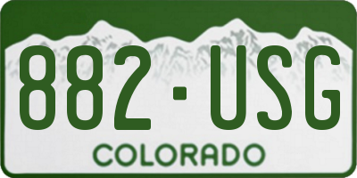 CO license plate 882USG